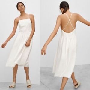 Aritzia Wilfred Hymne Linen Dress Strap Cross Back - White, 2